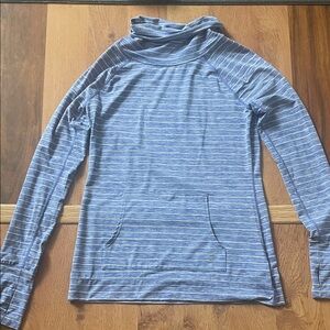 GAP Blue and White Striped Activewear Top